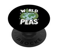 World Peas Pun Globe terrestre Motif Peace Pod PopSockets PopGrip Adhésif