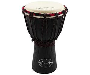 World Rhythm 6 Pouces Djembé - Bois d'acajou tambour à main africain - Noir