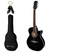 World Rhythm WR-204 Guitare acoustique taille 3/4 - Guitare pan coupé petit corps pour débutants - Noir