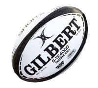 World Rugby Shop X Gilbert G-TR4000 Ballon de Rugby de Taille 4, équipement de Rugby Durable, Surface antidérapante à Motif Triangulaire, Construction à Triple épaisseur, Noir