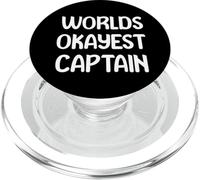World’s Okayest Captain Funny Workplace Humor Tees Mugs PopSockets PopGrip pour MagSafe