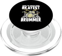 World’s Okayest Drummer Retro Music Drum Kit Artwork PopSockets PopGrip pour MagSafe