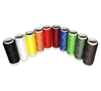 World Trade Fils pour couture 10 bobines 100 % polyester coloré Kit de Spolettes cuisinière à machine et cire la main Quilting Blanc, Noir, Jaune, Orange, Vert, Rouge, Bordeaux, Taupe, Marron, Bleu