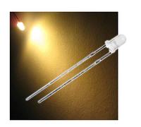 world-trading-net - 25 LED 3mm blanc chaud diffus type WTN-3-2900ww, diode électroluminescente, filaire, diode électroluminescente, en tant que composant