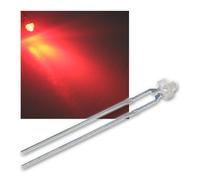 world-trading-net - 25x LED 1,8 mm Rouge diffus (lentille Blanche) Set, diode électroluminescente, Filaire, diode électroluminescente, en Tant Que composant