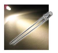 world-trading-net - 50 LED 3mm type blanc chaud transparent WTN-3-11000ww, diode électroluminescente, filaire, diode lumineuse, en tant que composant