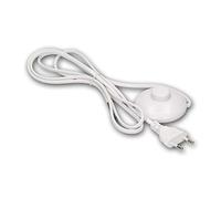 world-trading-net - câble d'alimentation de 2 m avec Interrupteur au Pied en Blanc, avec Prise d'alimentation Euro et extrémités de câble Ouvertes pour la Connexion des appareils