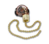 world-trading-net - Interrupteur à tirette, interrupteur à chaîne à tirette on/off, cordon de tirage doré, 3A/230V~