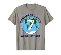 World Traveler Carte de Voyage des Sept Continents T-Shirt