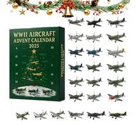 World War II Aircraft Advent Calendar, 2025 with 2D Acrylic Mini Warbirds 24 Days Christmas Countdown Calendar Surprise Gifts for Model Collectors, History Buffs, Aviation Lovers