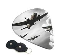 World War Lot de 6 médiators avec étui en cuir pour guitare électrique, ukulélé 0,46 mm