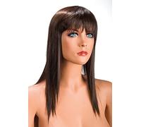World Wigs Perruque Mi-Longue Châtain Effilée avec Frange