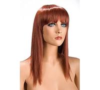 World Wigs Perruque Mi-Longue Rousse Effilée avec Frange