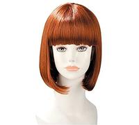 World Wigs Perruque Rousse Carré Mi-Longue Plongeant avec Frange