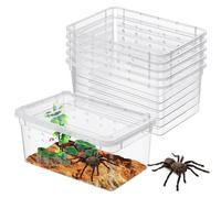 Worldity Lot de 8 boîtes d'élevage de reptiles en plastique pour terrarium et tarentule pour dragon, lézard, araignée, gecko, scorpion, 13 x 8 x 6,5 cm