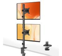 WORLDLIFT Support à Pile Verticale pour Deux écrans d'ordinateur de 17 à 32 Pouces, Bras Ecran PC Réglable en Hauteur, Inclinable et Pivotant, Charge Maximale de 9kg par Bras, VESA 75/100 mm