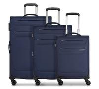 Worldpack Chicago 4 roulettes Set de valises 3 pièces avec soufflet d'extension bleu