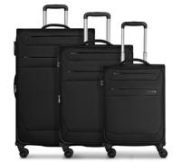 Worldpack Chicago 4 roulettes Set de valises 3 pièces avec soufflet d'extension noir