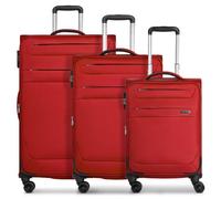 Worldpack Chicago 4 roulettes Set de valises 3 pièces avec soufflet d'extension rouge