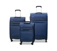 Worldpack Dublin 4 roulettes Set de valises 3 pièces avec soufflet d'extension bleu
