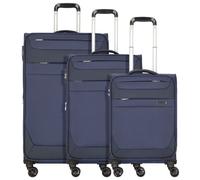 Worldpack Dublin 4 roulettes Set de valises 3 pièces avec soufflet d'extension bleu