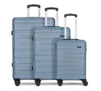Worldpack New York 2.0 4 roulettes Set de valises 3 pièces bleu