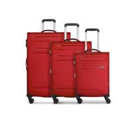 Worldpack Chicago 4 roulettes Set de valises 3 pièces avec soufflet d'extension rouge