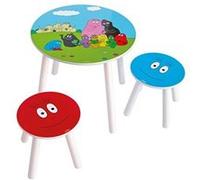 Worlds apart 865251 barbapapa table et 2 tabourets mdf bleu 50 x 50 x 44 cm G