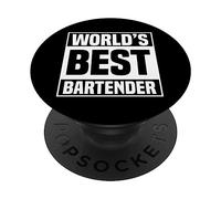 World's Best Bartender Funny Bartending Alcoholic Drink PopSockets PopGrip Adhésif