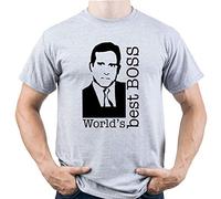Worlds Best Boss Dwight Schrute Tshirt Homme T-Shirt Gris L