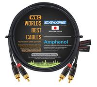WORLDS BEST CABLES 0.5 Meter RCA Câble Paire - Canare L-4E6S Star-Quad Symétrique Audio Interconnect Câble avec Amphenol ACPL Black Chrome Body, Gold Plated RCA Connecteurs - Directional