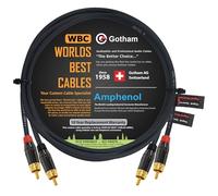 WORLDS BEST CABLES 0.5 Meter RCA Câble Paire - Gotham GAC-4/1 (Black) Star-Quad Symétrique Audio Interconnect Câble avec Amphenol ACPL Black Chrome Body, Gold Plated RCA Connecteurs - Directional