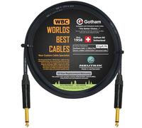 WORLDS BEST CABLES 1.5 Meter - Gotham GAC-1 Ultra Pro - Premium, Low-Capacitance (21 pf/Ft) Guitar Bass Instrument Câble - avec Straight to Straight 6.35mm Neutrik Gold Plated TS Connecteurs