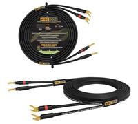WORLDS BEST CABLES 1.5 Metre WBC-GOLD-LOCAP-SPKR-12 AWG - Low-Capacitance - Low-Inductance - High Purity OFC - Audiophile HiFi Haut-parleur Câble Paire avec Eminence Gold Banana (x2) & Spade (x2) Plug
