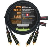 WORLDS BEST CABLES 2.5 Meter RCA Câble Paire - Gotham GAC-4/1 (Black) Star-Quad Audio Interconnect Câble avec Premium Gold plated Locking RCA Connecteurs - Directional