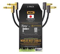 WORLDS BEST CABLES 2 unités - 10 cm - Pédale, effets, patch et câble d'instrument fabriqué sur mesure à partir de fil Mogami 2319 et de connecteurs Eminence Tiny plaqué or 6,35 mm R/A TS