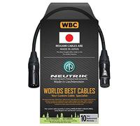 WORLDS BEST CABLES 20 CM - Symétrique Microphone Câble CUSTOM MADE using Mogami 2549 (Black) wire et Neutrik NC3MXX-B & NC3FXX-B Gold XLR Plugs