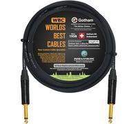 WORLDS BEST CABLES 3 Meter - Gotham GAC-1 Ultra Pro - Premium, Low-Capacitance (21 pf/Ft) Guitar Bass Instrument Câble - avec Straight to Straight 6.35mm Neutrik Gold Plated TS Connecteurs