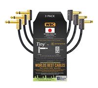 WORLDS BEST CABLES 3 Units - 15 CM - Pedal, Effects, Patch, instrument cable CUSTOM MADE made using Mogami 2319 wire & Eminence Tiny Gold Plated ¼ inch (6.35mm) R/A TS Connecteurs