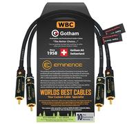 WORLDS BEST CABLES 30 CM RCA Câble Paire - Gotham GAC-4/1 (Black) Star-Quad Audio Interconnect Câble avec Premium Gold plated Locking RCA Connecteurs - Directional