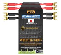 WORLDS BEST CABLES - 4 unités - 15 cm - Canare 4S11 - Qualité audiophile - 11 AWG - Câble de démarrage pour haut-parleur HiFi avec connecteurs dorés Eminence E900