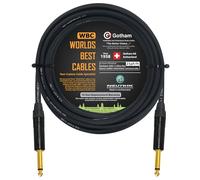 WORLDS BEST CABLES 6 Meter - Gotham GAC-1 Ultra Pro - Premium, Low-Capacitance (21 pf/Ft) Guitar Bass Instrument Câble - avec Straight to Straight 6.35mm Neutrik Gold Plated TS Connecteurs