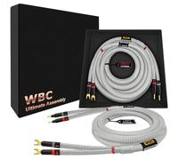 WORLDS BEST CABLES Câble de haut-parleur Hi-Fi audio de qualité supérieure 1,8 m - 7 AWG - Ultra pur OFC - Paire de câbles de haut-parleur HiFi avec fiches banane dorées Eminence (x2) et pelle (x2) et