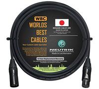 Worlds Best Cables Câble de microphone équilibré 2 m avec fil Mogami 2534 et connecteurs XLR Neutrik NC3MXX-B mâle et NC3FXX-B femelle.