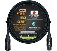 Worlds Best Cables Câble de microphone équilibré fabriqué sur mesure avec fil Mogami 2549 (noir) et connecteurs XLR Neutrik NC3MXX-B et NC3FXX-B dorés 3 m