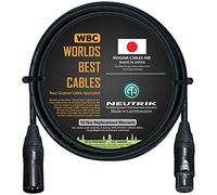 Worlds Best Cables Câble de microphone équilibré fabriqué sur mesure en utilisant le fil Mogami 2549 (noir) et les fiches XLR Neutrik NC3MXX-B et NC3FXX-B dorées 75 cm