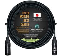 WORLDS BEST CABLES Câble de microphone équilibré fabriqué sur mesure en utilisant Mogami 2549 Noir et fiches XLR Neutrik NC3MXX-B et NC3FXX-B Doré 10 m
