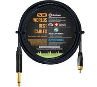 Worlds Best Cables Câble TS vers RCA 4,5 m Gotham GAC-4/1 Noir Star-Quad Audio Interconnect Cable & Neutrik NP2X-B & Amphenol ACPL-CBK Gold Plugs - Fabriqué sur mesure par Worlds Best Cables
