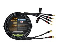 WORLDS BEST CABLES Canare 4S11 Câble d'enceinte bi-filaire HiFi Star-Quad pour canal central avec connecteurs Eminence Gold Spade et banane 1,5 m