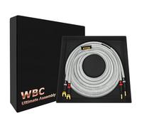 WORLDS BEST CABLES Eminence Câble de haut-parleur unique Hi-Fi pour canal central 2,4 m 8 AWG OFC ultra pur et gaine en tweed argenté